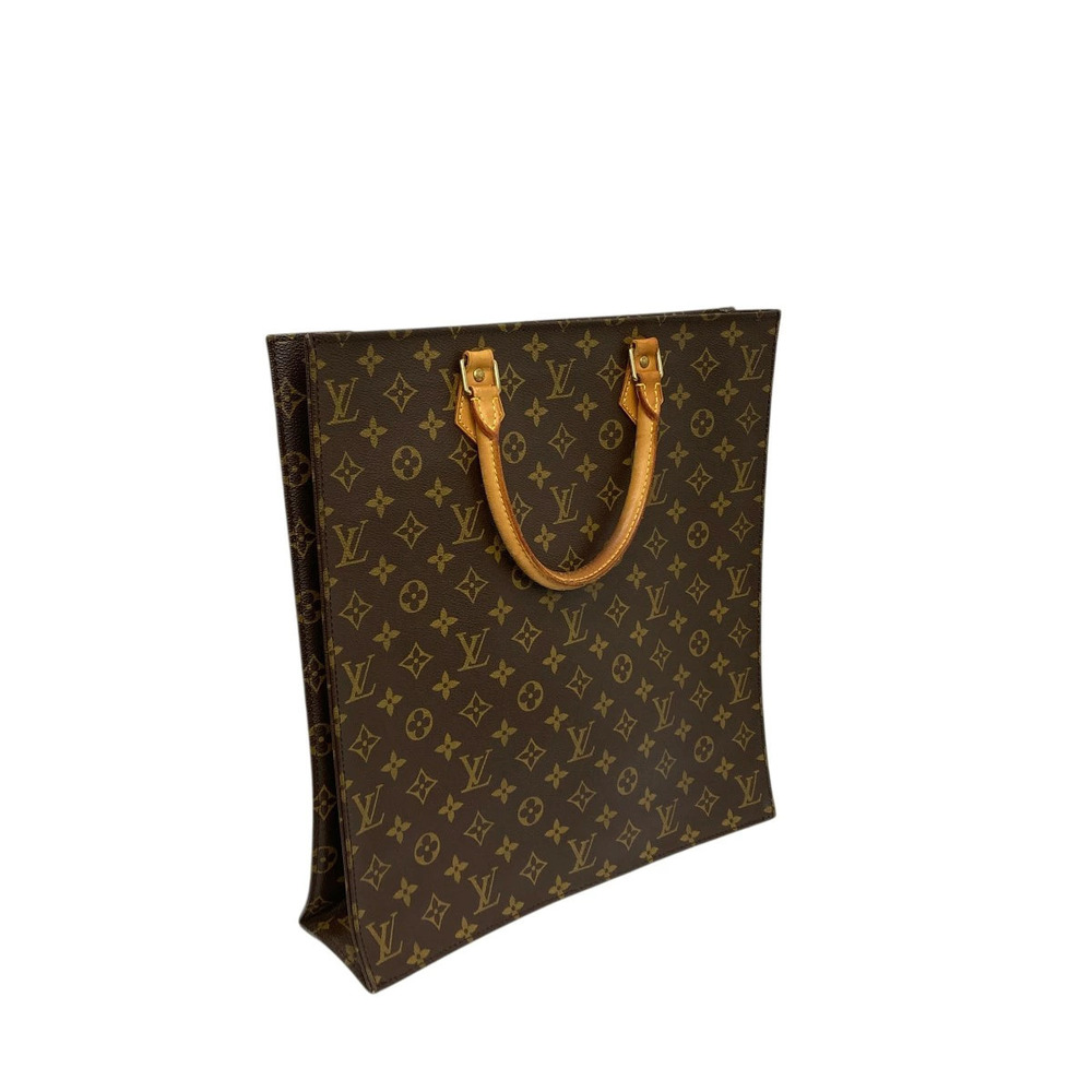 Louis Vuitton Monogram Canvas Sac Plat Tote Bag Brown